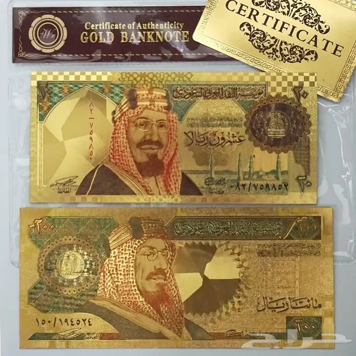  نماذج عملات سعودية مبذهبة ملونة - جديدة 1