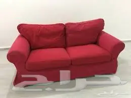 كنبه ايكيا مقعدين احمر 
