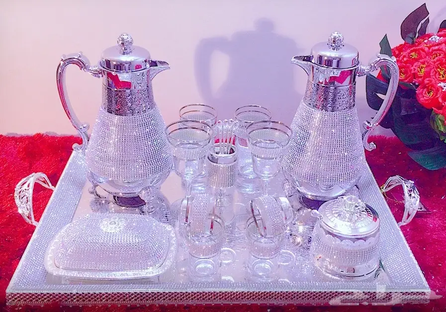 طقم الضيافة الفاخر مرصع بالكريستال حصريااا (image 11)