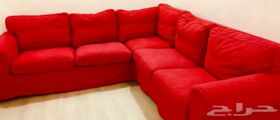 كنب زاويه ايكيا احمر ايكتورب