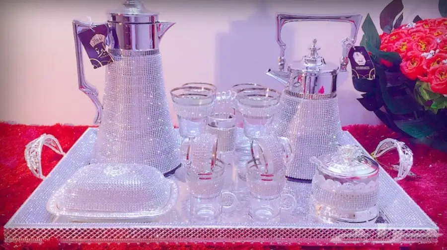 طقم الضيافة الفاخر مرصع بالكريستال حصريااا (image 12)