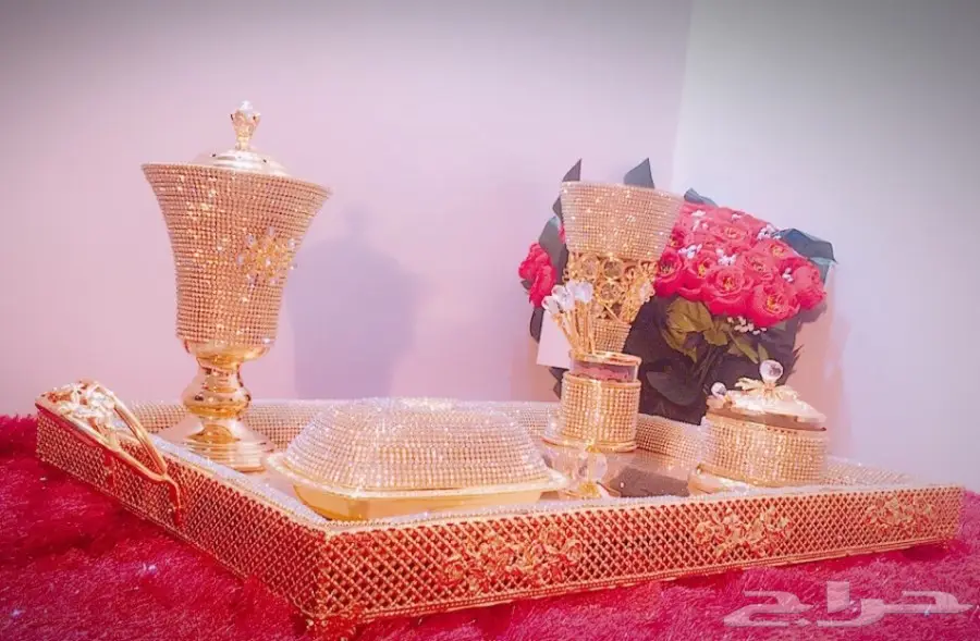 طقم الضيافة الفاخر مرصع بالكريستال حصريااا (image 7)