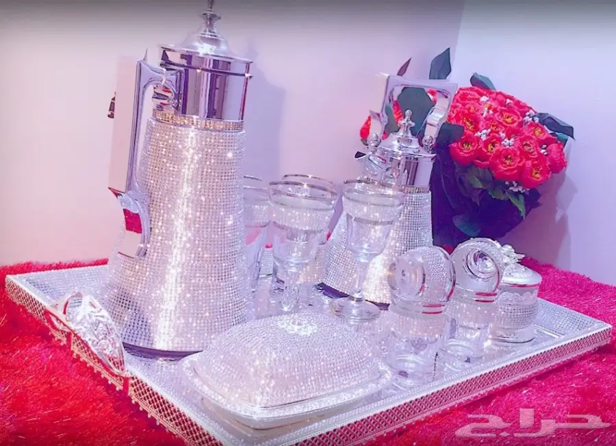 طقم الضيافة الفاخر مرصع بالكريستال حصريااا (image 18)