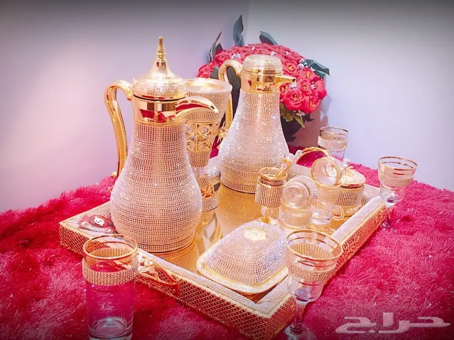 طقم الضيافة الفاخر مرصع بالكريستال حصريااا (image 17)