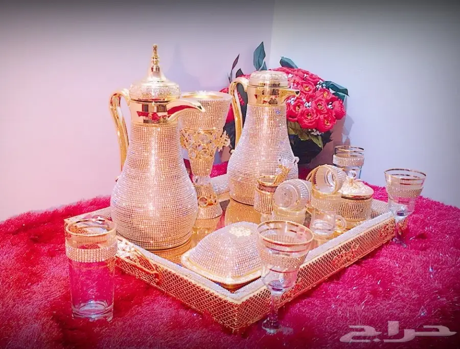 طقم الضيافة الفاخر مرصع بالكريستال حصريااا (image 16)