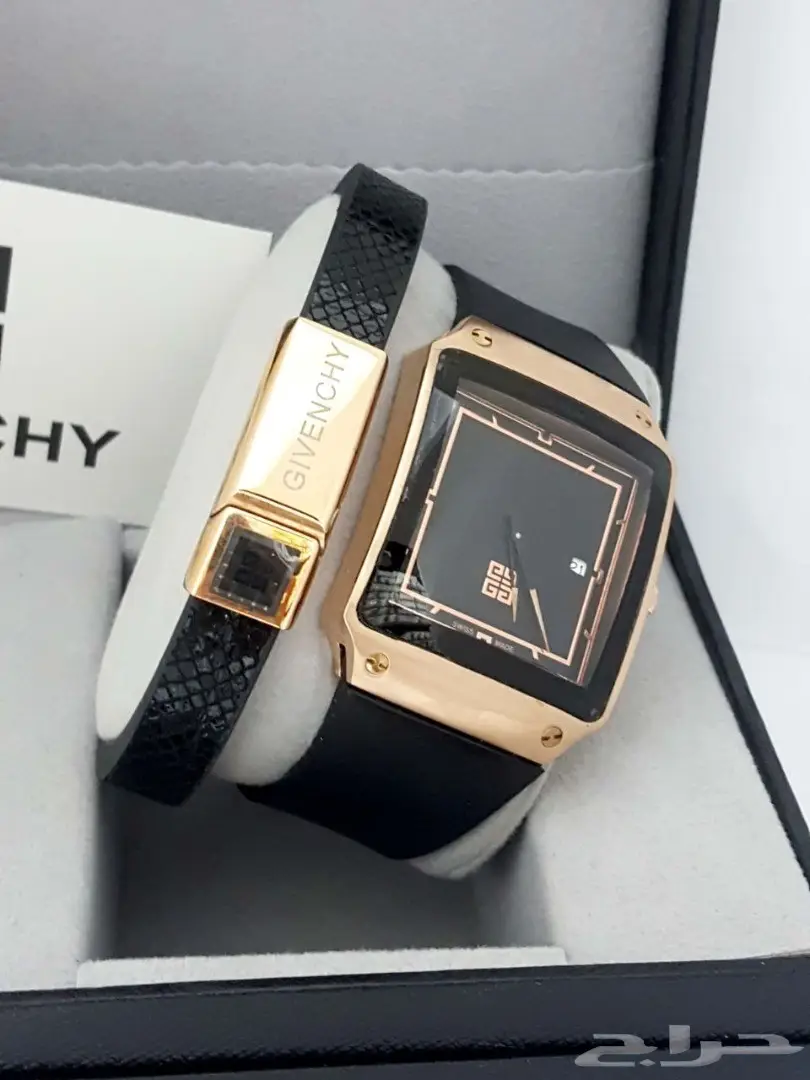 ساعة وجبة رجالية جيفنشي - جلد و ربل مطاطي كالجديد! (image 7)