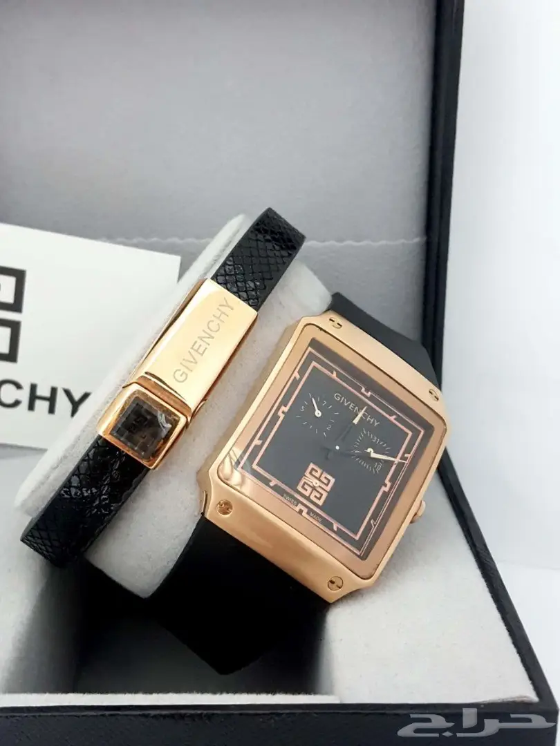 ساعة وجبة رجالية جيفنشي - جلد و ربل مطاطي كالجديد! (image 10)
