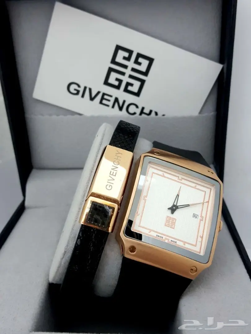 ساعة وجبة رجالية جيفنشي - جلد و ربل مطاطي كالجديد! (image 11)