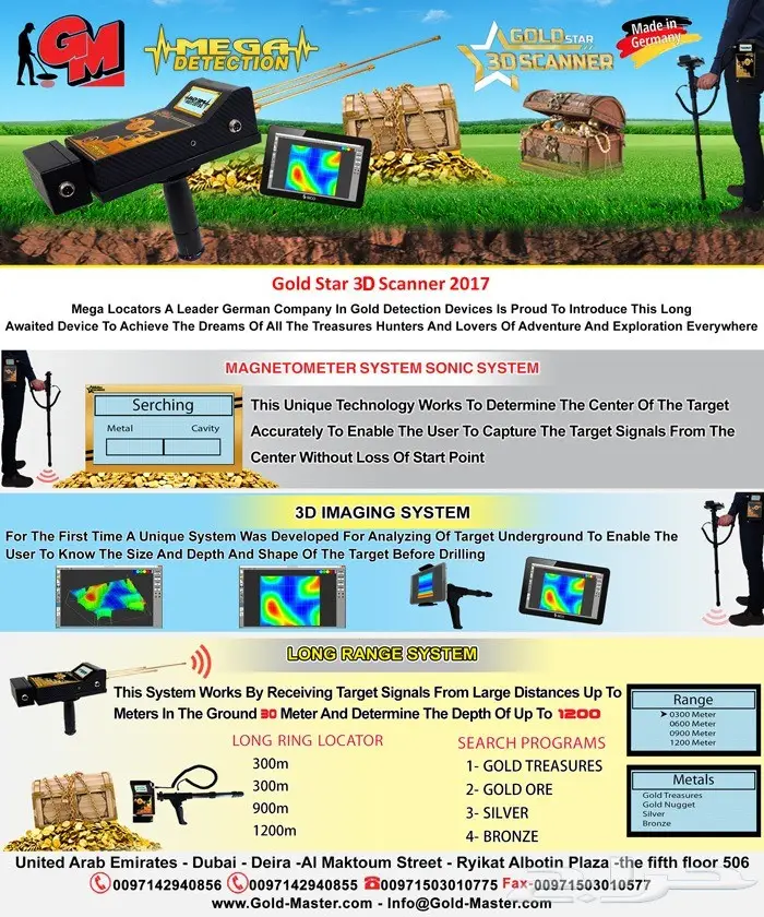 جهاز كشف المعادن الثمينه جولد ستار ثري دي  (image 1)