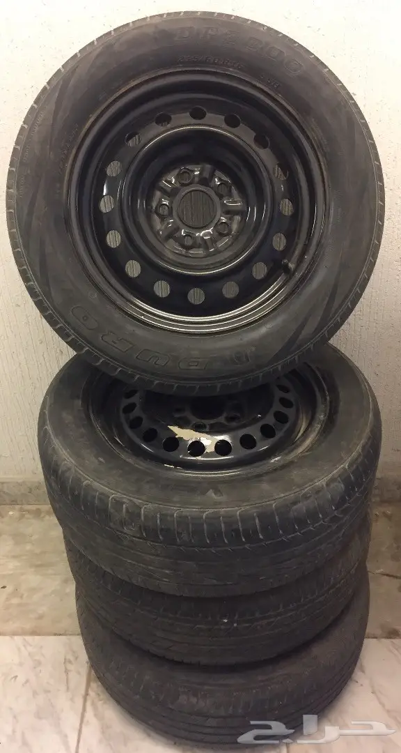 للبيع طقم جنوط حديد 16 انش مع كفرات ..