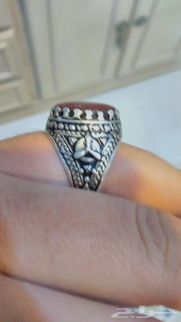 خاتم عقيق كبدي يمني ( مزاد )