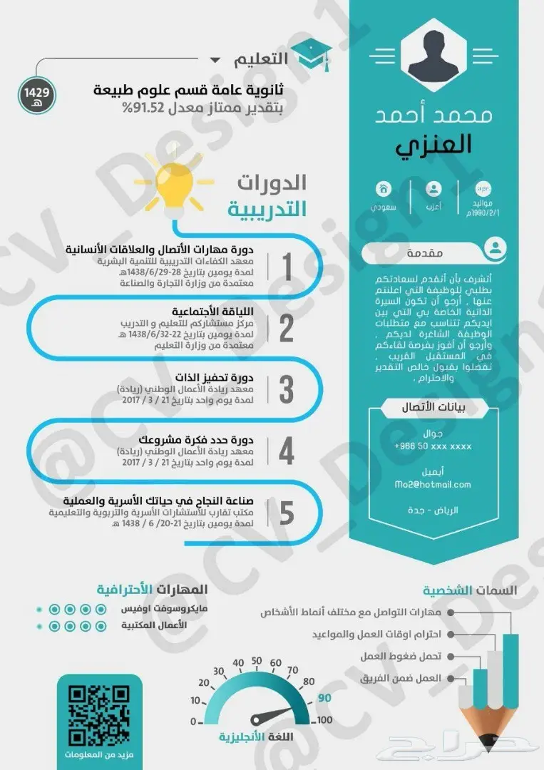 تصميم سيرة ذاتيه ابداعية توصلك للوظيفة  (image 3)