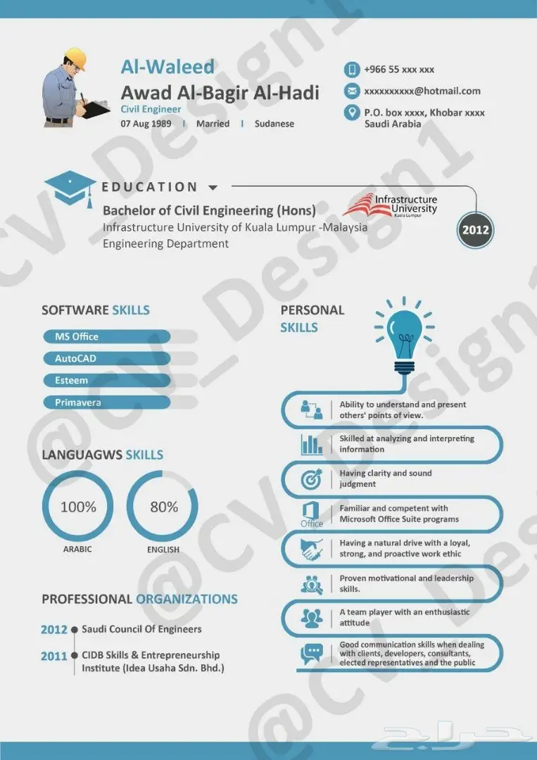 تصميم سيرة ذاتيه ابداعية توصلك للوظيفة  (image 12)