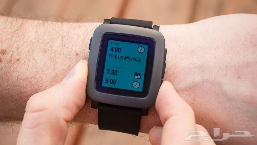 للبيع ساعة pebble time اللون اسود (image 3)