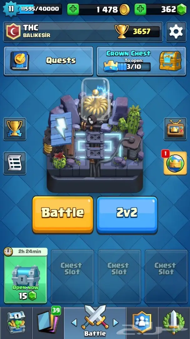 للبيع حساب كلاش رويال قوي لفل 11 ب 500