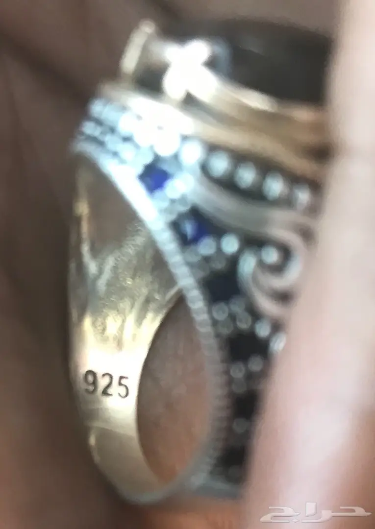 خاتم عقيق ياماني فضه كبدي  (image 2)