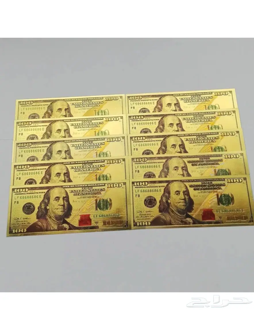عدد 10 فئة 100 دولار مذهبه (image 2)