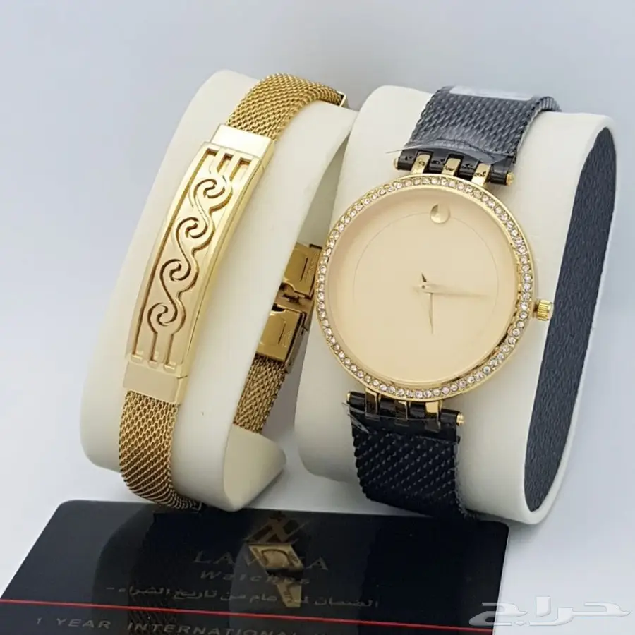 طقم رجالي ساعة وسوار حصيرة مع ضمان (image 11)