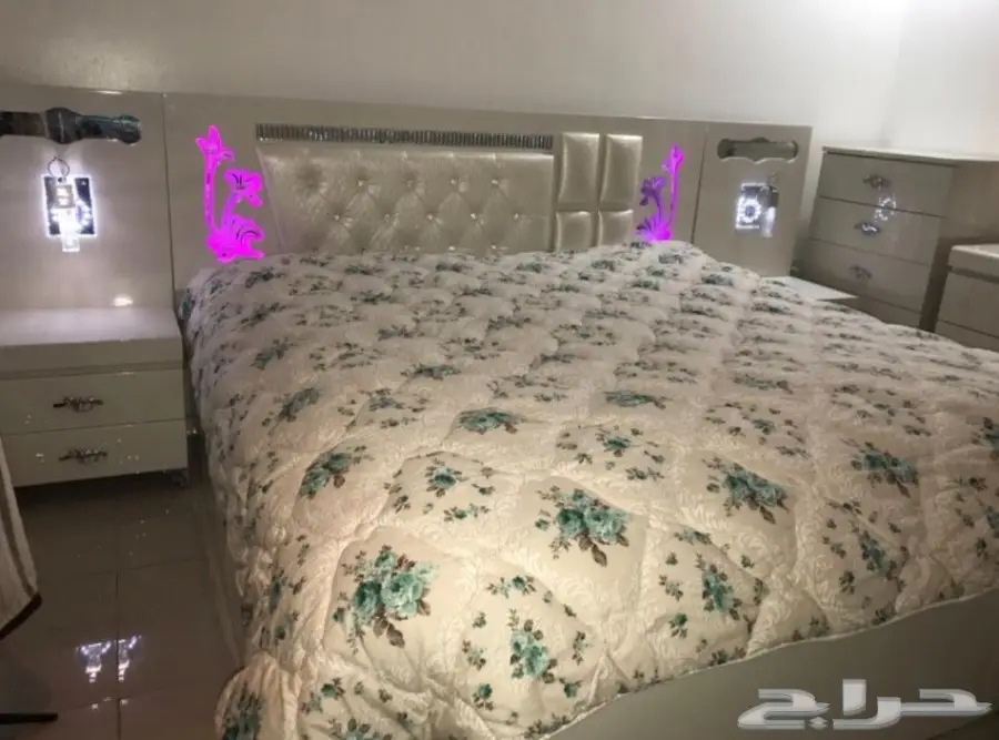 (طقم سرير تركي للبيع ) (مطبخ تفصيل للبيع )