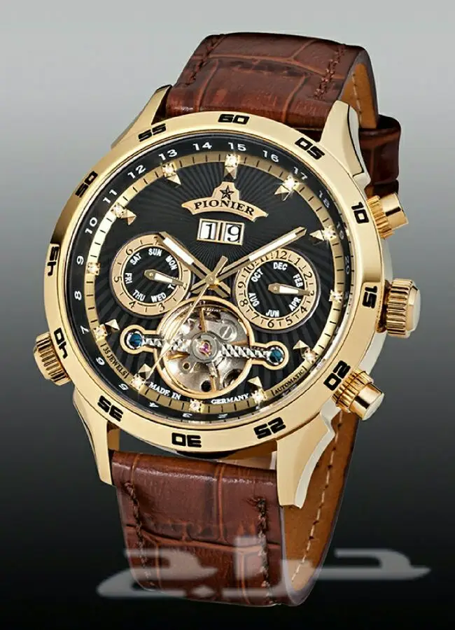 ساعة رجالية ألماس ألمانية فاخرة - أصلية 100% مع ضمان