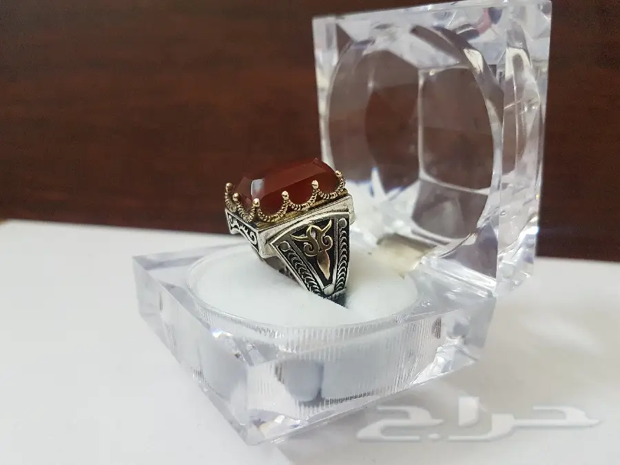 خاتم عقيق يمني رماني نادر وفريد - فرصة لا تُفوّت! (image 3)