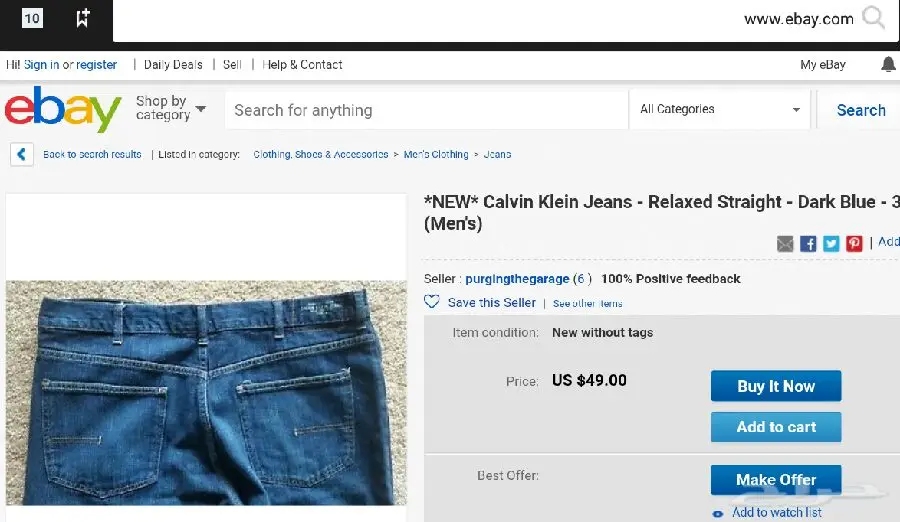 جينز كالفن كلاين أصلي - تولتيتلان المكسيك (image 11)