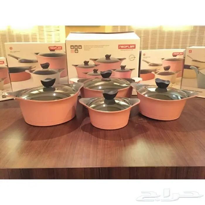 طقم قدور كوري سيراميك نيو فلام جديد لم يستخدم