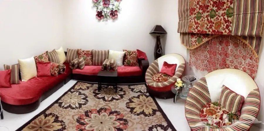 كنب L مع قطعتين مفردة