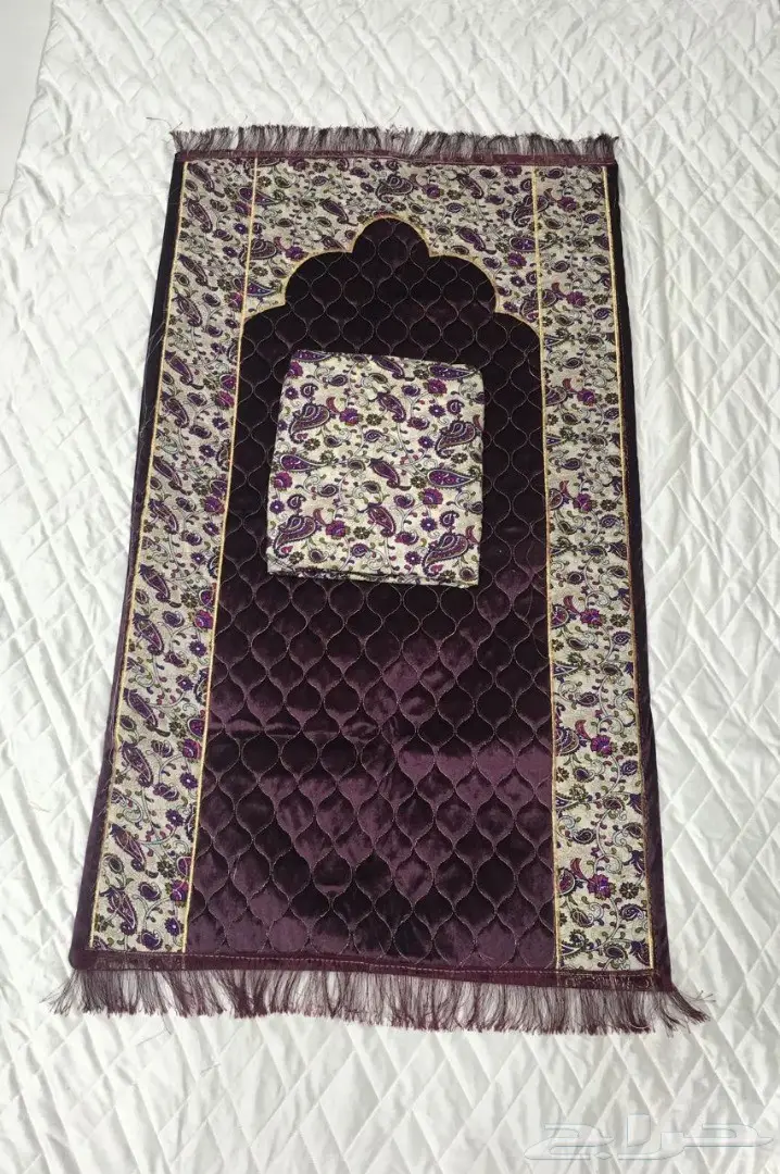 طقم سجادة صلاة مبطن 2قطعة جديد (image 4)