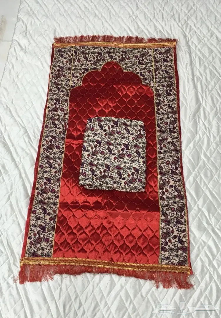 طقم سجادة صلاة مبطن 2قطعة جديد