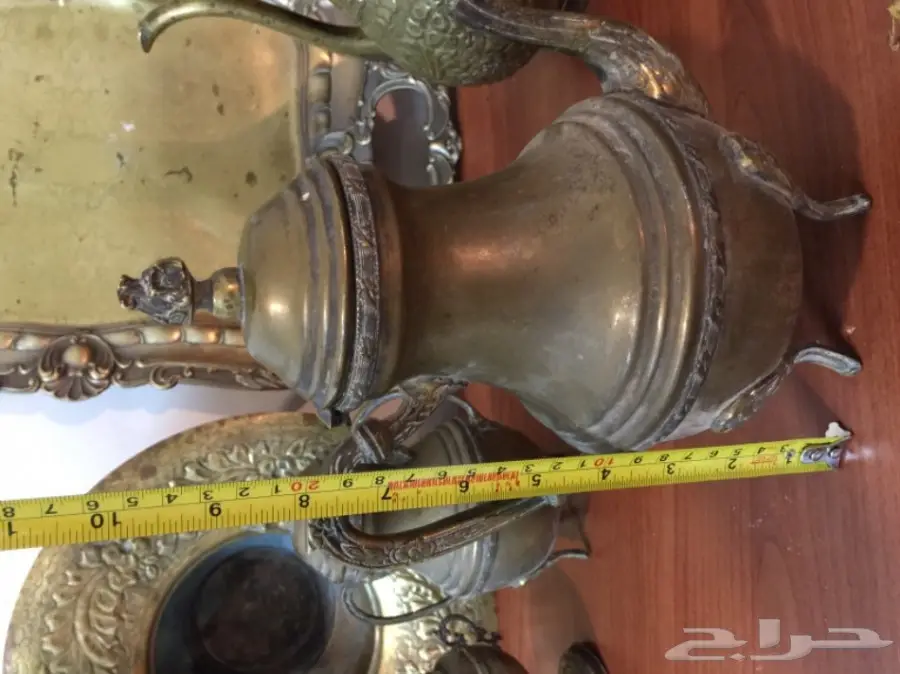 ابريق قديم نحاس صحن تراث (image 6)