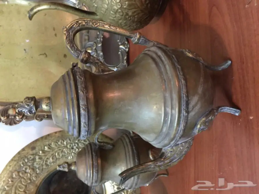 ابريق قديم نحاس صحن تراث (image 7)