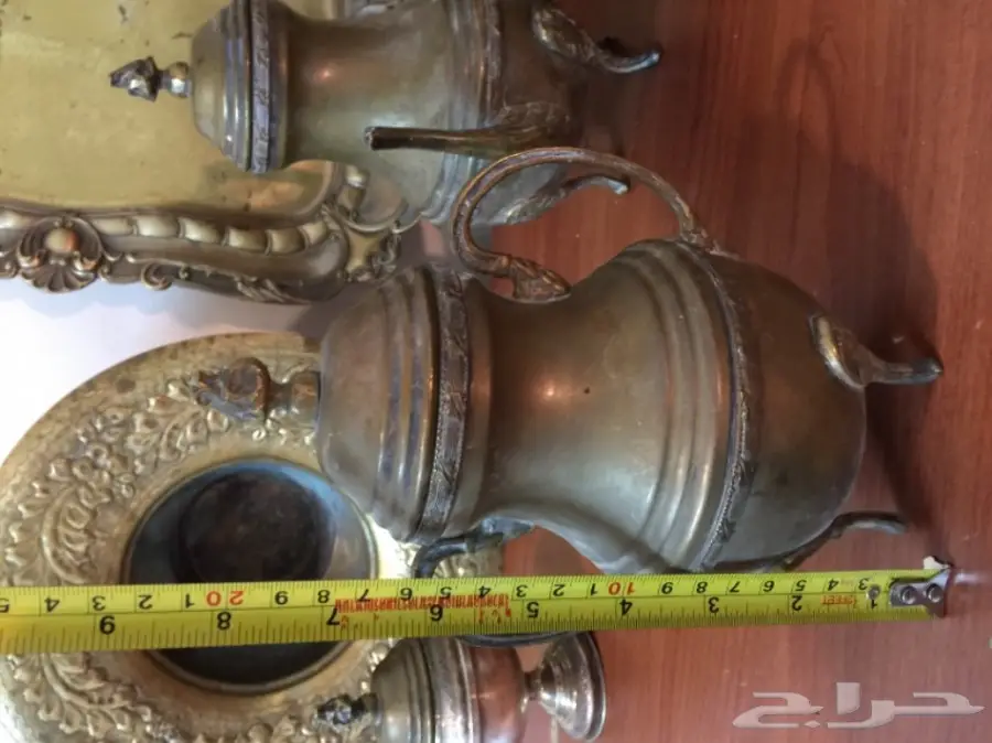 ابريق قديم نحاس صحن تراث (image 8)