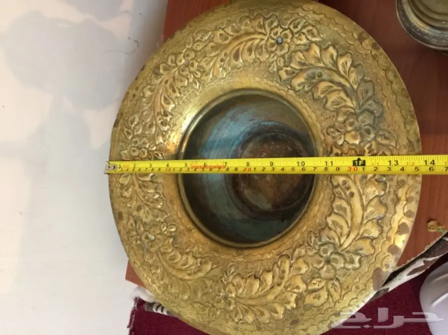 ابريق قديم نحاس صحن تراث (image 10)