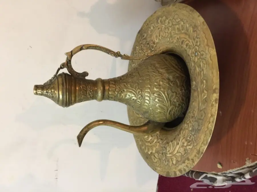 ابريق قديم نحاس صحن تراث (image 14)