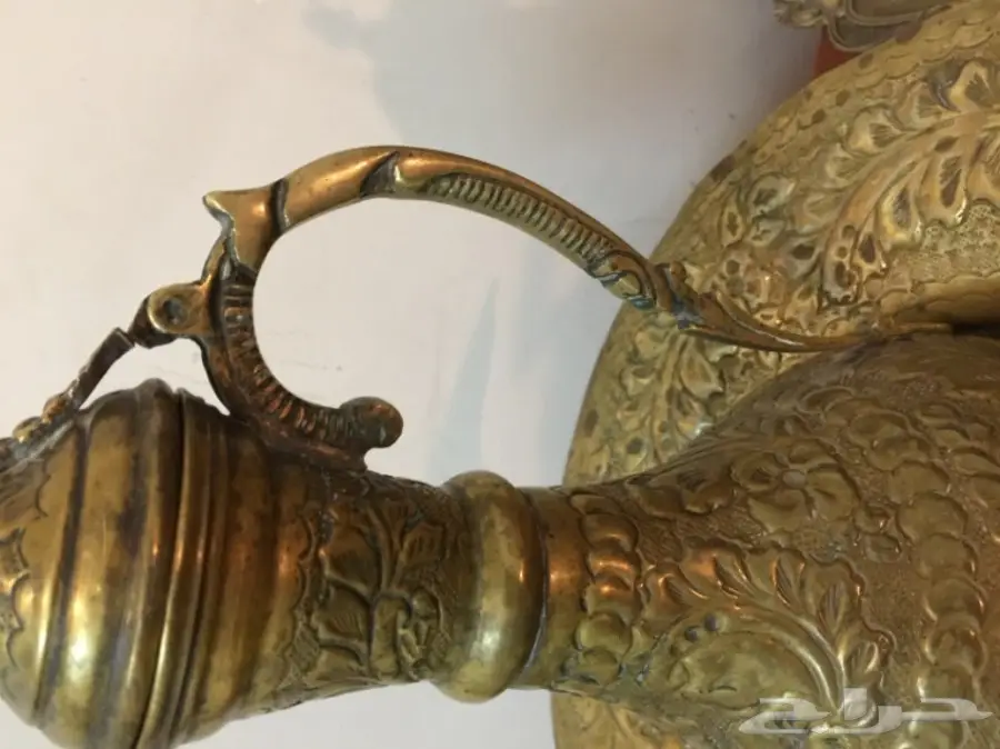 ابريق قديم نحاس صحن تراث (image 15)