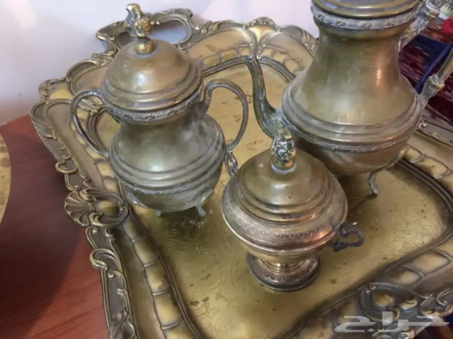 ابريق قديم نحاس صحن تراث (image 16)