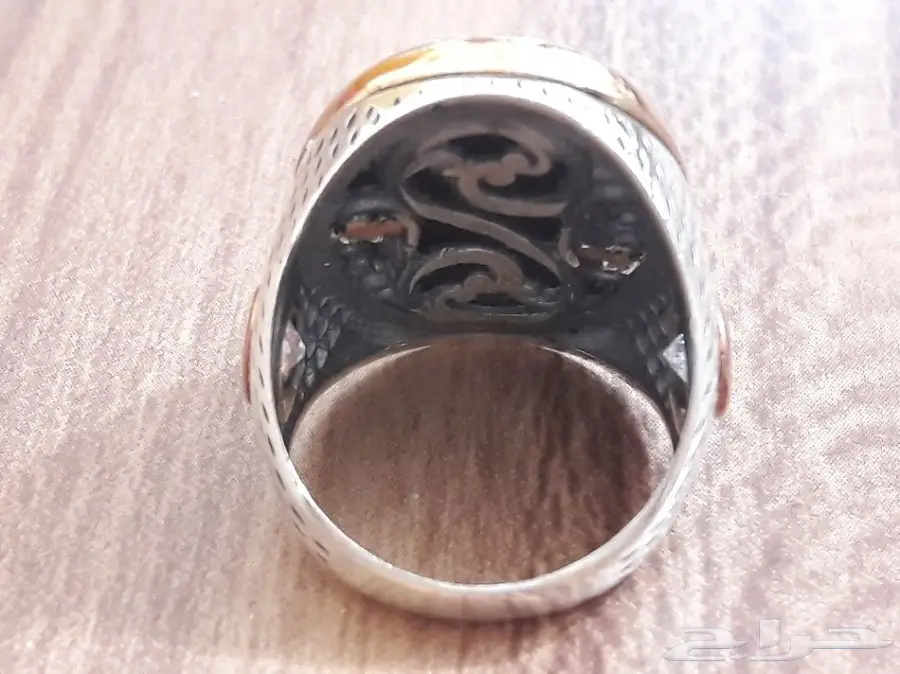 خاتم فضة مع أونكس أسود (image 3)