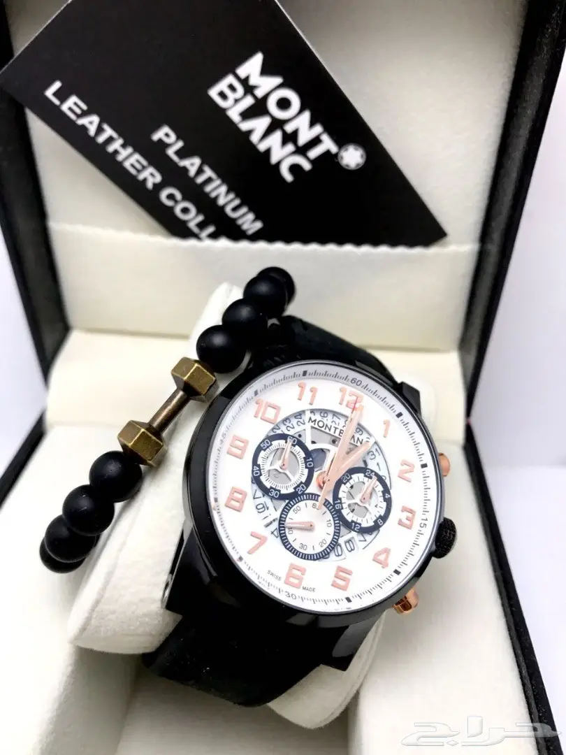 كوبي ون ماركة مونت بلانك ساعةمع سوارة جلدنضيف (image 5)