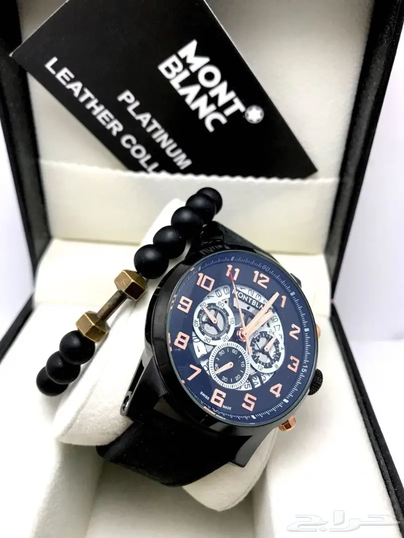 كوبي ون ماركة مونت بلانك ساعةمع سوارة جلدنضيف (image 6)
