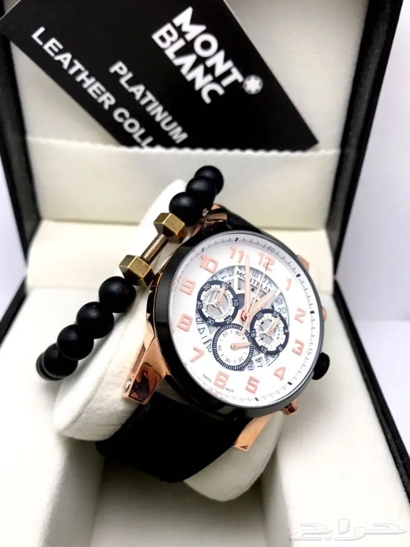 كوبي ون ماركة مونت بلانك ساعةمع سوارة جلدنضيف (image 10)