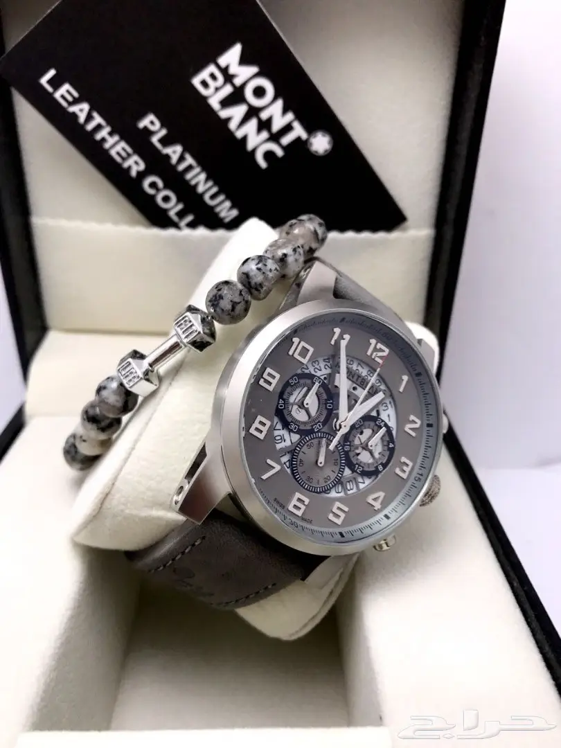كوبي ون ماركة مونت بلانك ساعةمع سوارة جلدنضيف (image 12)