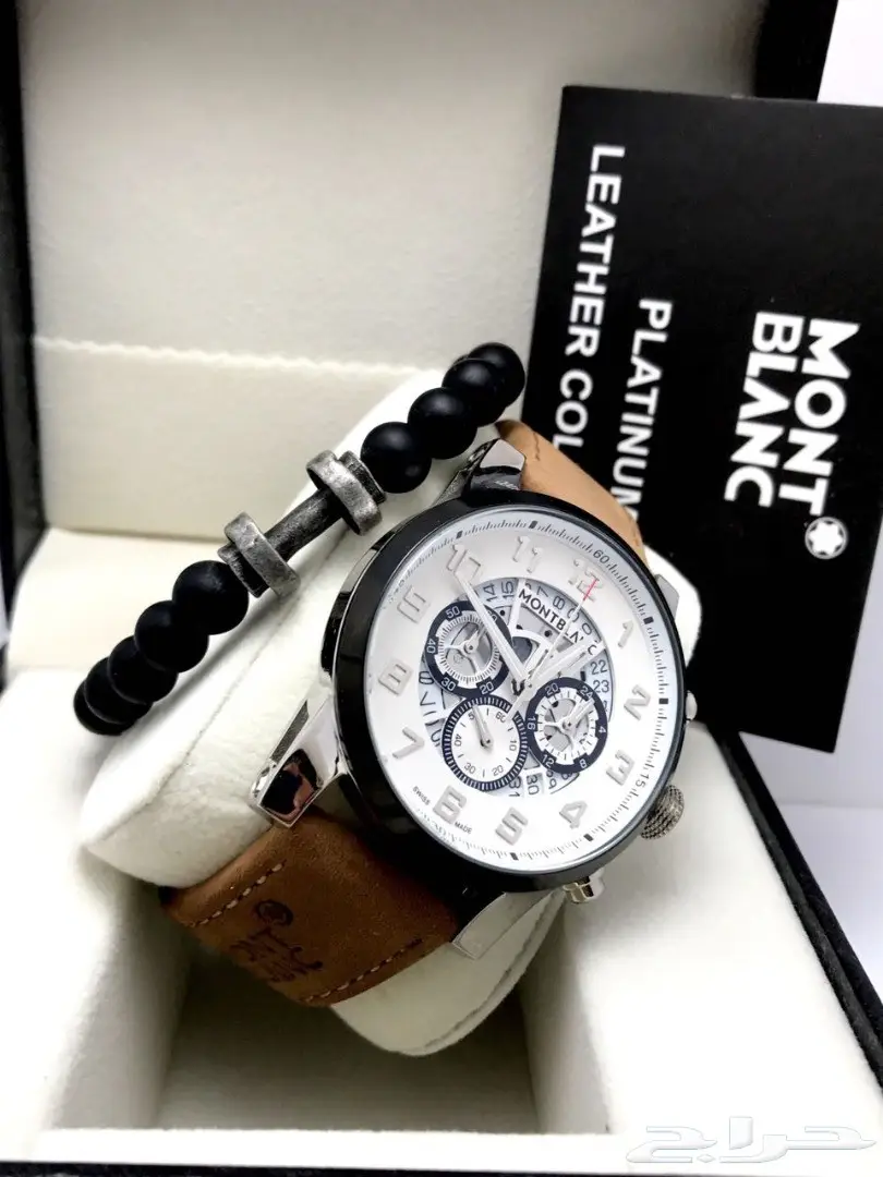 كوبي ون ماركة مونت بلانك ساعةمع سوارة جلدنضيف (image 14)
