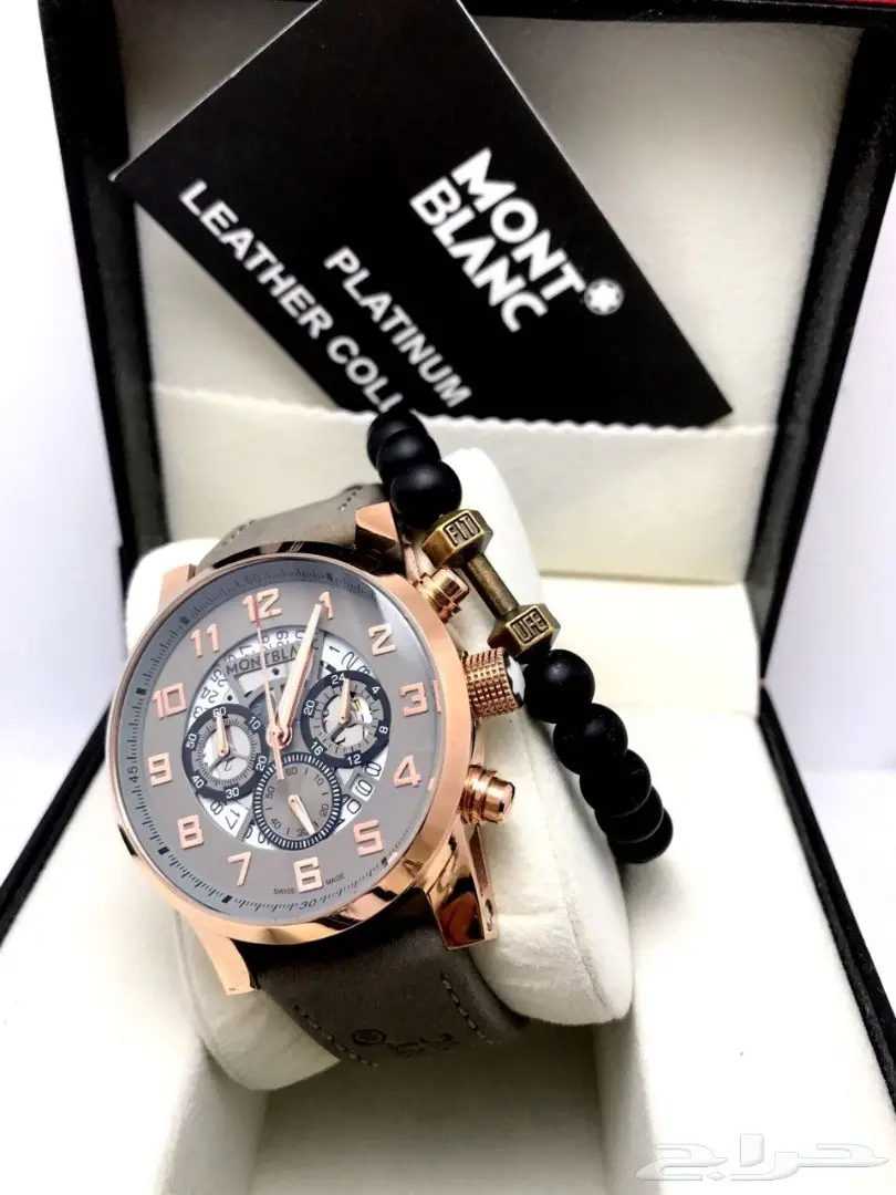 كوبي ون ماركة مونت بلانك ساعةمع سوارة جلدنضيف (image 15)