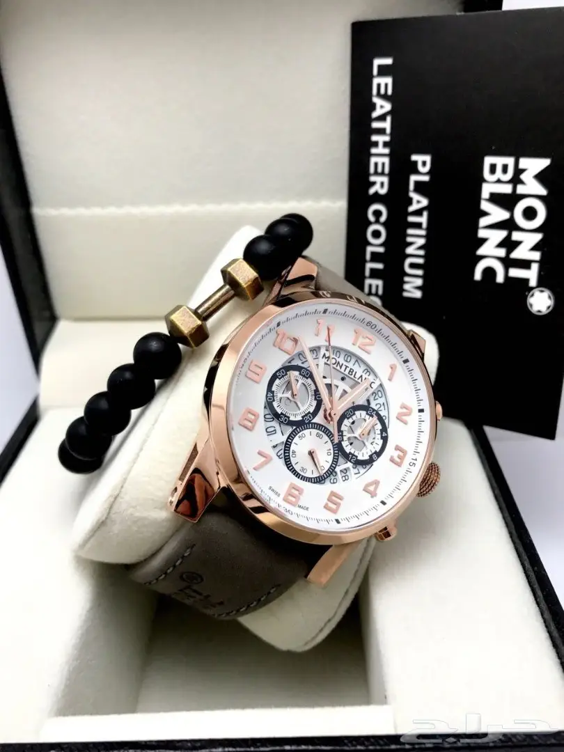 كوبي ون ماركة مونت بلانك ساعةمع سوارة جلدنضيف (image 16)
