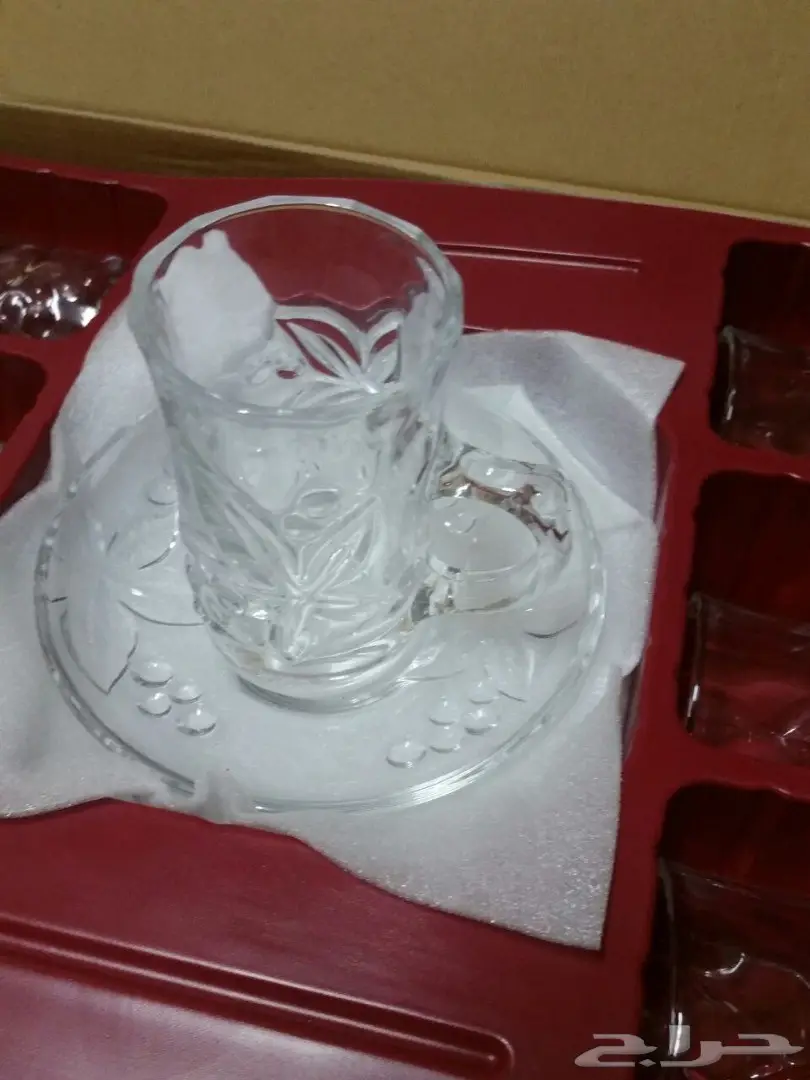 مجموعةفناجين شاهي وسلةحديدجديدةجديدةة  (image 1)