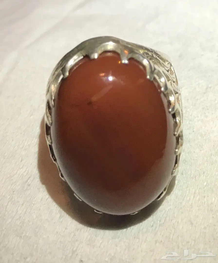 خاتم عقيق كبدي برازيلي (image 1)