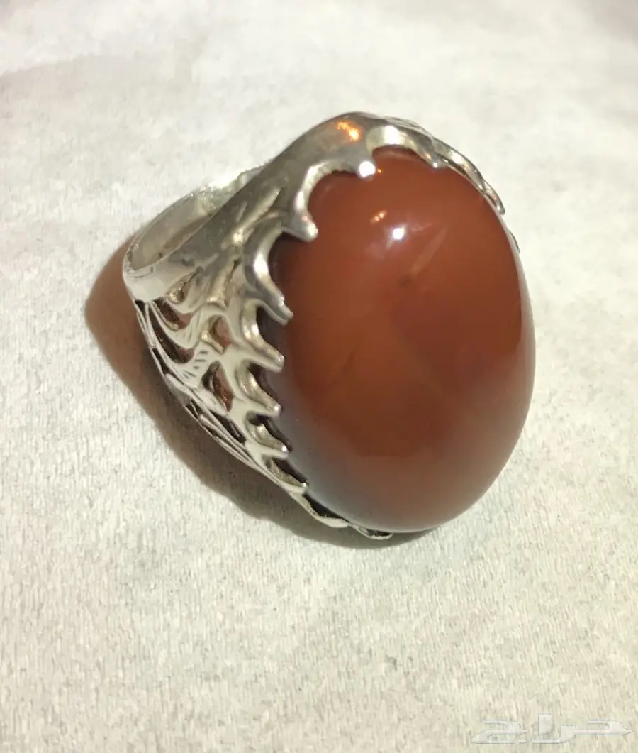 خاتم عقيق كبدي برازيلي