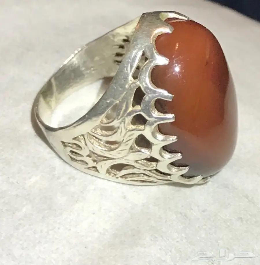 خاتم عقيق كبدي برازيلي (image 2)