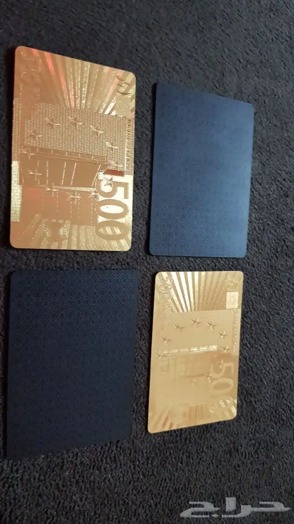 ورق البلوت الذهبي والاسود والفضي